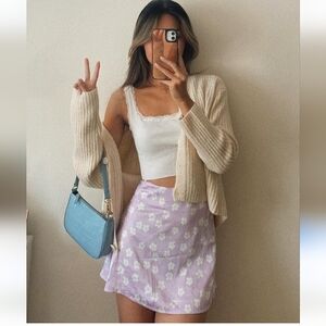 Violet Floral Mini skirt